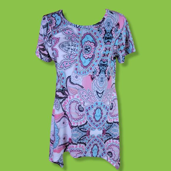 Mirol Paisley Short Sleeve Blouse, M - Picture 6 of 7